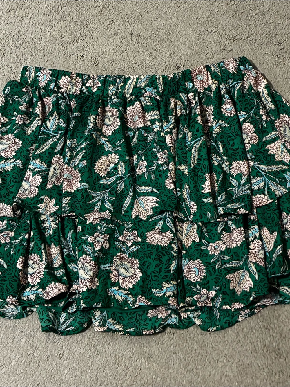 torrid Emerald Green Floral Tiered Mini Skirt 4X
